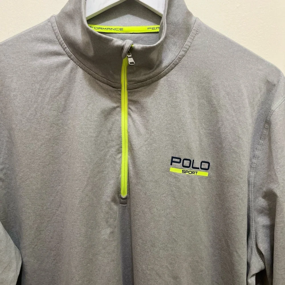 Ralph Lauren Polo Sport Gray Golf Performance XL 1/4 Zip Pullover  Thermo Vent - Picture 2 of 9